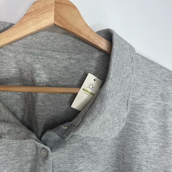 OFFLINE Aerie Grey Cropped Polo Shirt - Picture 2 of 3